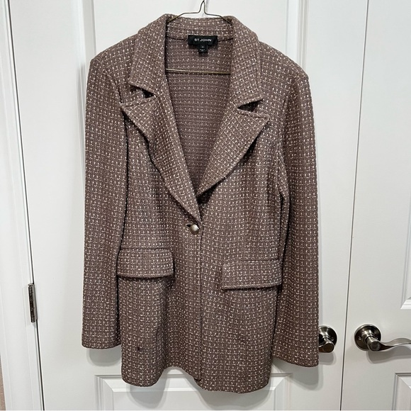 St. John Collection Jackets & Blazers - St. John Collection Textured Brown Blazer
